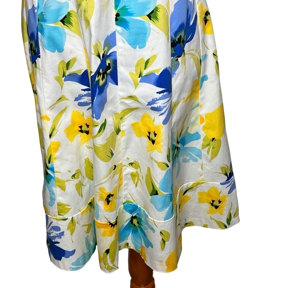 Lauren Ralph Lauren Yellow Floral Print Sleeveless Dress Sz 8 V Neck Knee Length - Picture 8 of 15